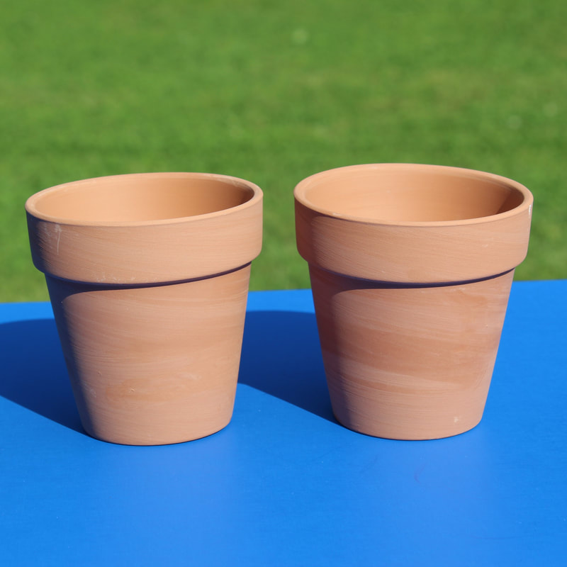 Crafty Rice hand painted dollar store Terra cotta pots tutorial. Quick and easy craft for the kids or for adults to create functional home decor and a house for your small plants.