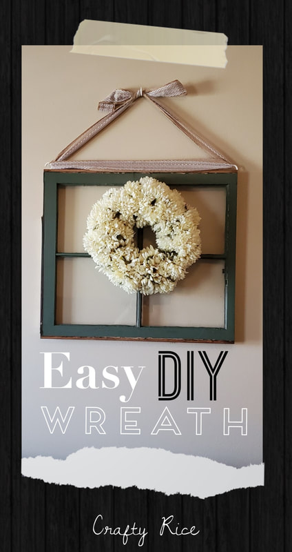 Crafty Rice tutorial for making a simple wreath using only three supplies. No need to buy a pre-made wire wreath frame. This beautiful floral wreath is easy when you follow these step by step instructions. 