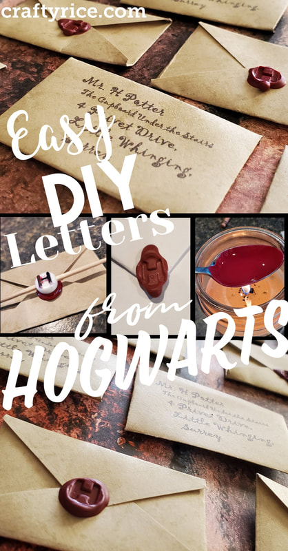 Tiny acceptance letters from Hogwarts for your Harry Potter themed baby shower or birthday party.  DIY Decorations for us muggles who can't use magic. Use a melted crayon and an H shaped bead to seal the letter. 